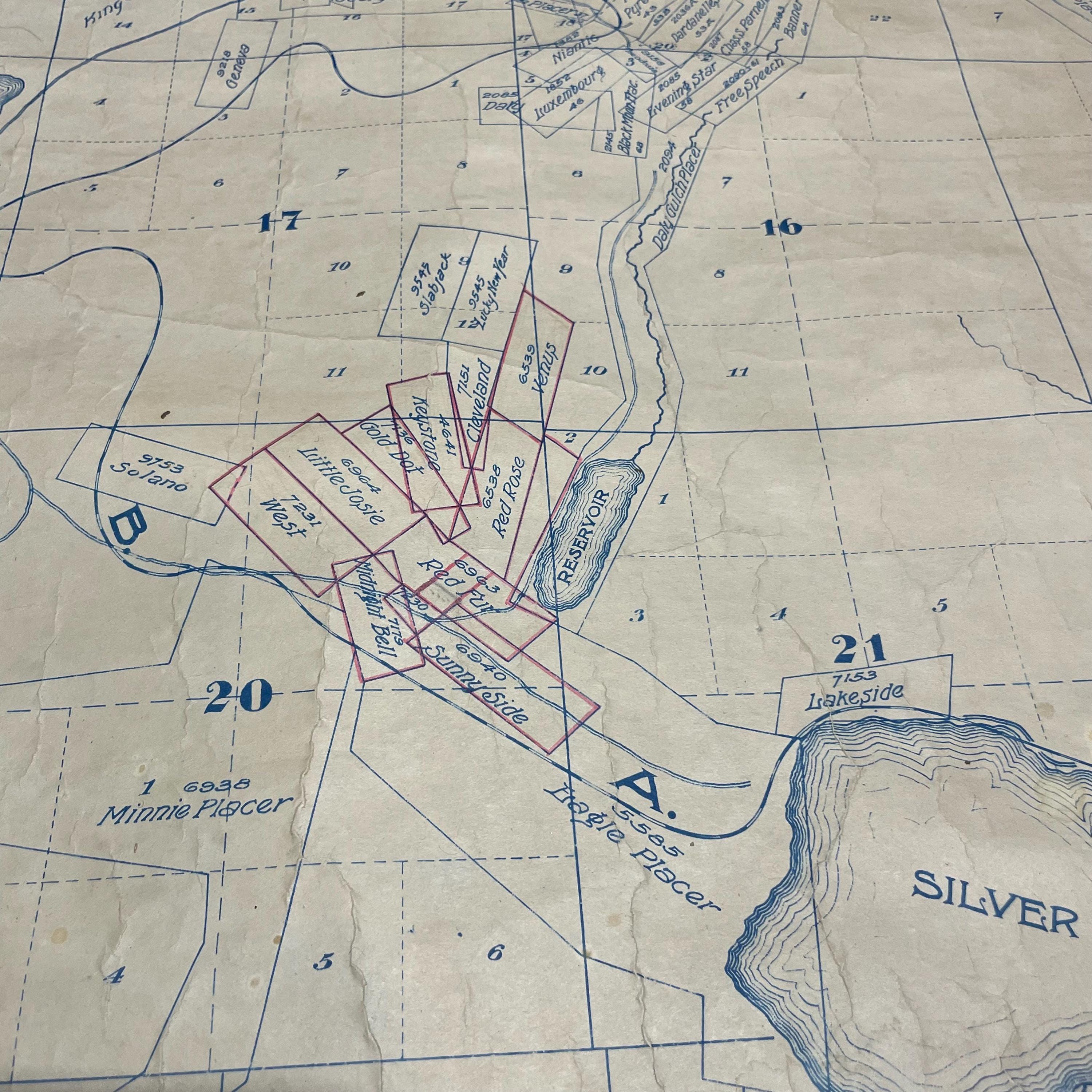 Three (3) Linen Backed Mining Maps from the Dunkleburg Mining District in Granite County, Montana — photograph 8.