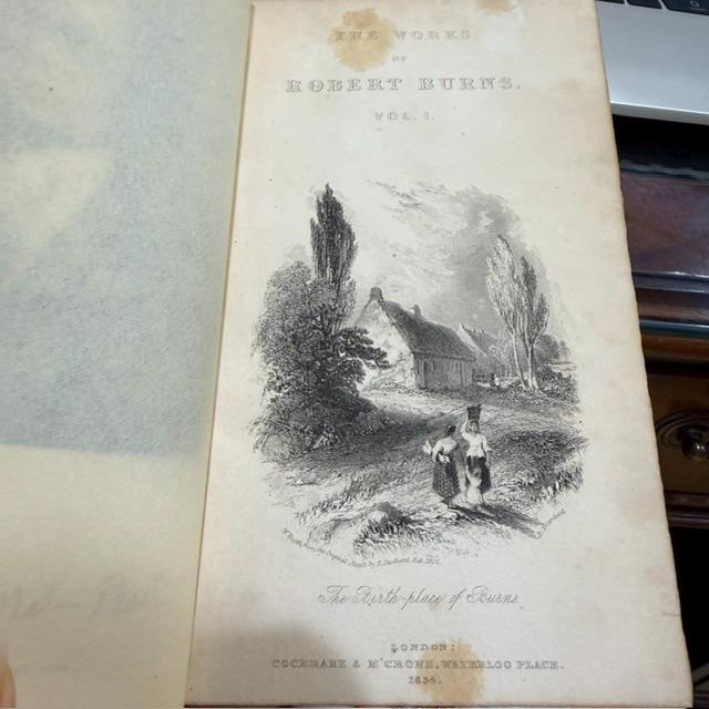 The Works of Robert Burns; With His Life, by Allan Cunningham. In Eight Volumes. Bayntun Doublure Signed Binding. — photograph 8.