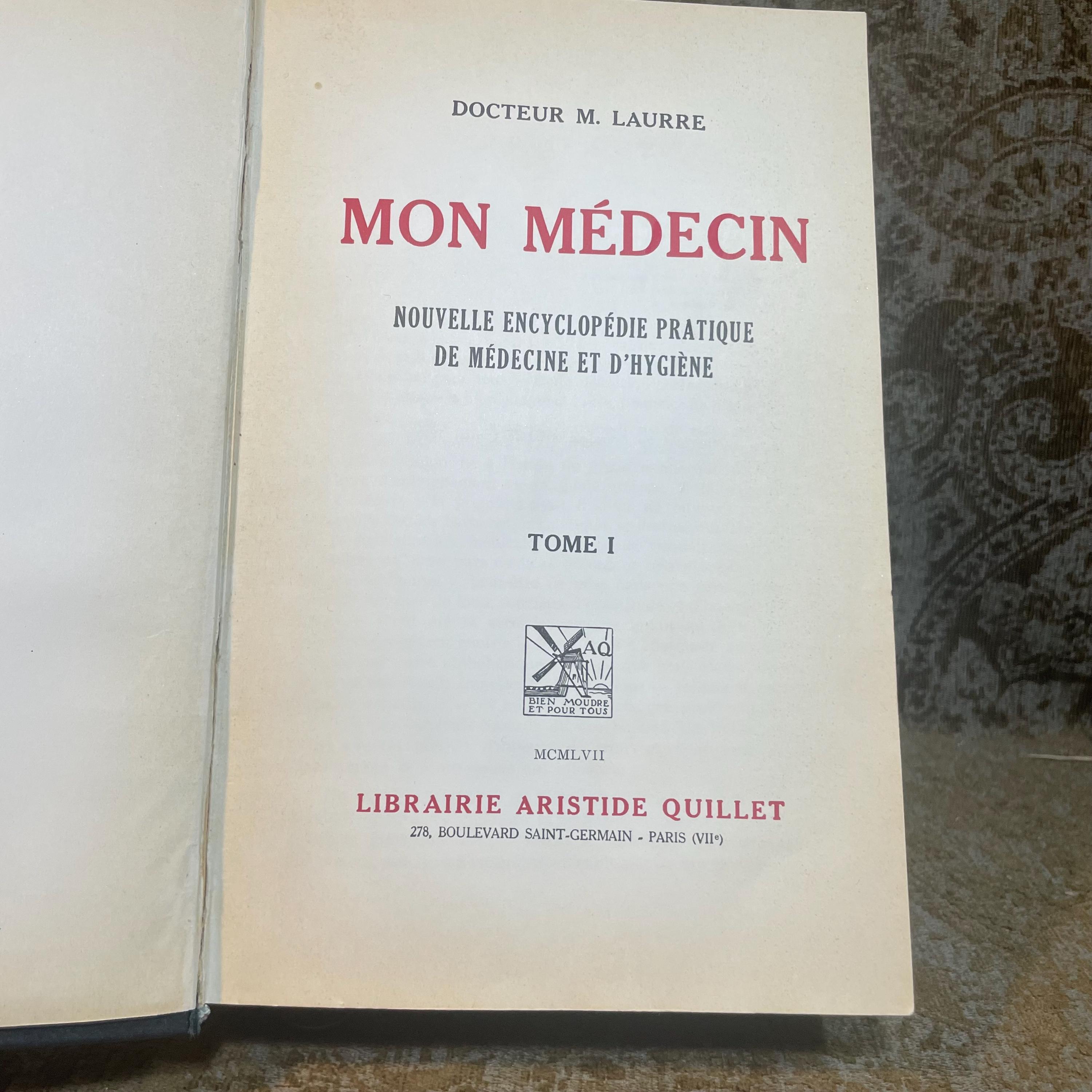 Docteur M. Laurre, Mon Médecin Nouvelle Encyclopédie Pratique de Médecine et d'Hygiène, Vols. I, II Translated: Dr. M. Laurre, My Doctor New Practical Encyclopedia of Medicine and Hygiene Vols. I, II — photograph 3.