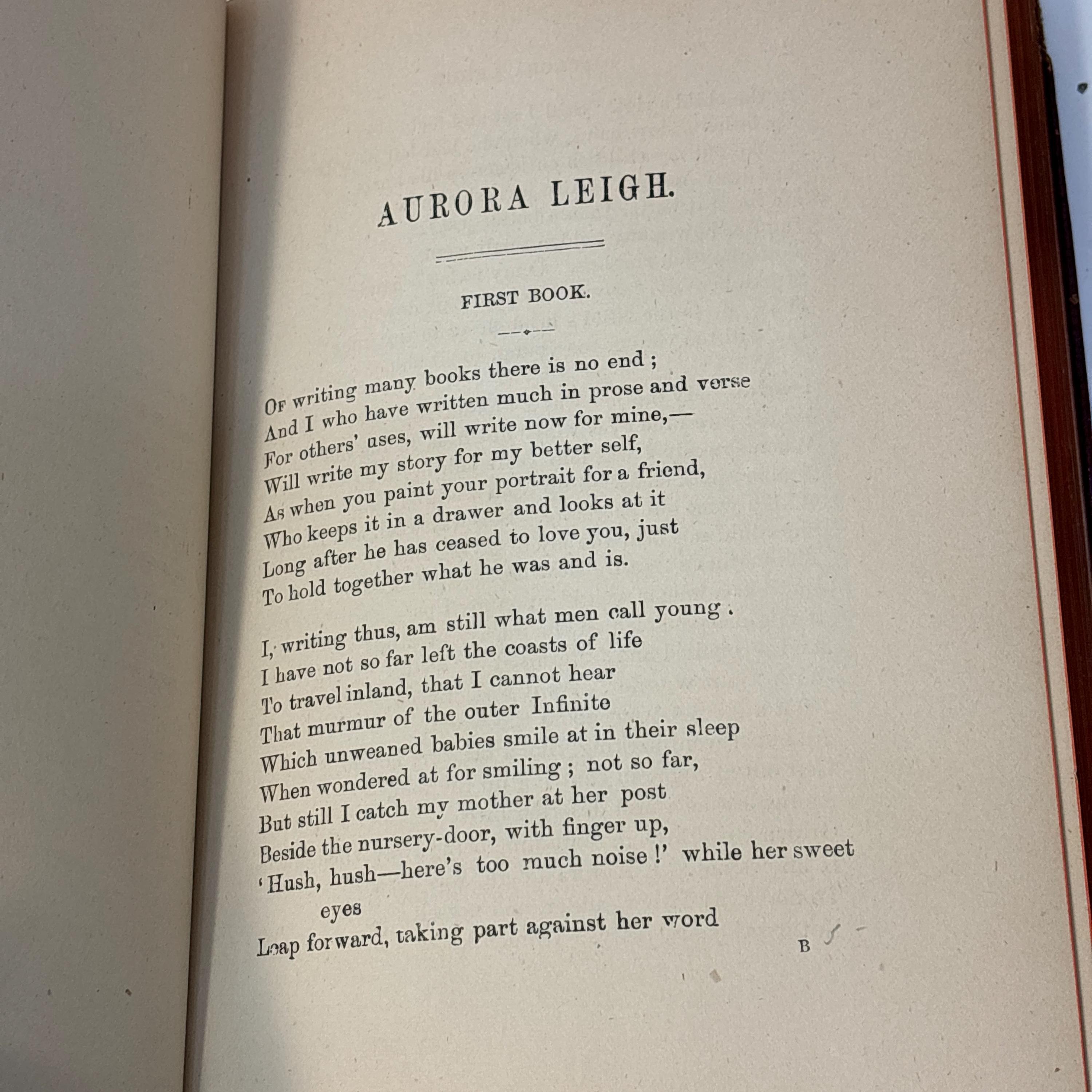 Aurora Leigh, Later Edition, A Poem in Nine Books. — photograph 10.