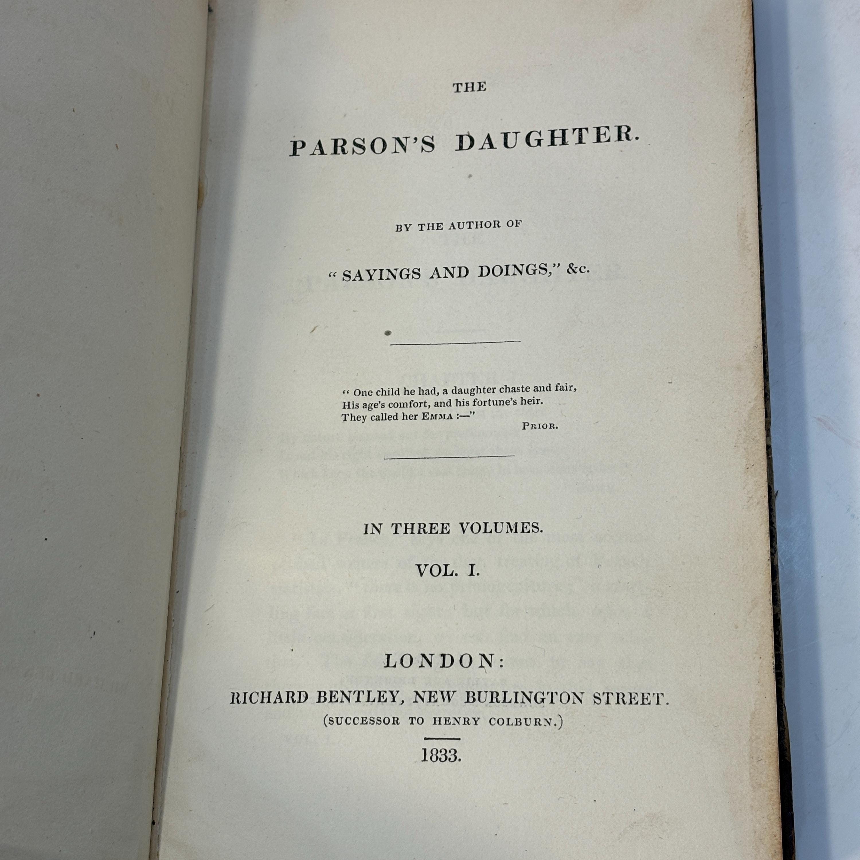 The Parson's Daughter. By the Author of "Sayings and Doings," &c. — photograph 2.