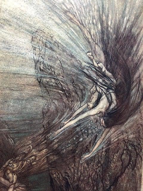 Ring of the Niblueng -:- The Rhinegold : Prelude, The Valkyrie : First Day of the Trilogy by Richard Wagner with Illustrations by Arthur Rackham : Translated by Margaret Armour — photograph 8.