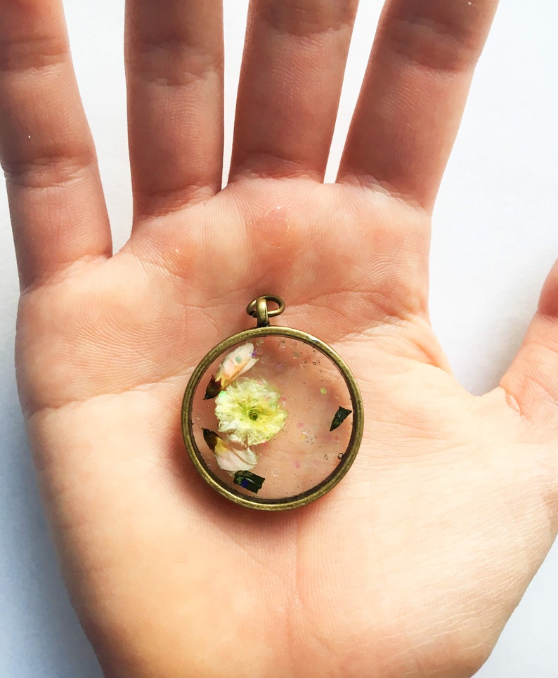 Mini Flower Resin Charm Etsy
