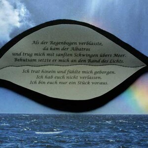 Rouwkaart vilt zwart+Toen de regenboog vervaagde*OntwerpUte Raschke