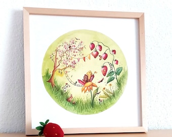 Jahreszeitenkreis Frühling Wandbild