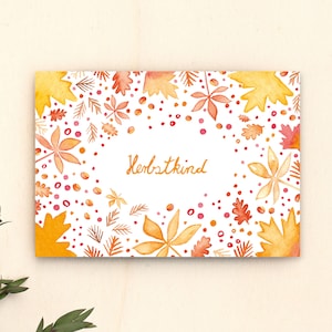 Karte Herbst Jahreszeiten handlettering
