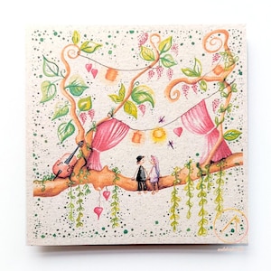 Hochzeitskarte Graspapier Save the Date Einladung Geschenk
