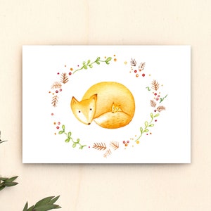 Karte Fuchs Tiere Mutter und Kind