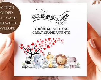 Congratulations You Are Going To Be Great Grandparents Card. Tree With  Hearts.