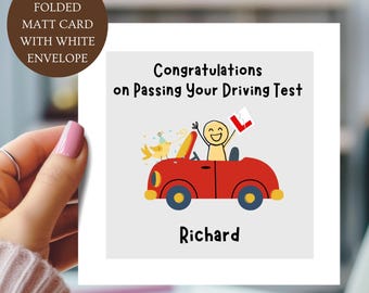 Congratulations on Passing Your Driving Test Card. Celebrate