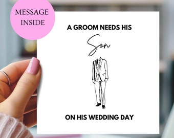 Personalised A GROOM Needs His SON on His Wedding  Day. Will You be My Best Man, Usher, Groomsman, Proposal Card.