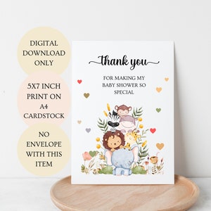 Danke, dass Sie meine Babyparty so speziell gemacht haben. Printable 5x7 inch NUR ZUM DIGITALEN DOWNLOAD