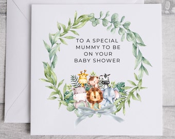 Safari Baby Shower Card, Mummy To Be Card