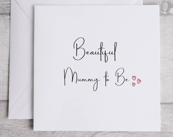 Mummy To Be Card, Gender Neutral Red Heart Baby Shower Card