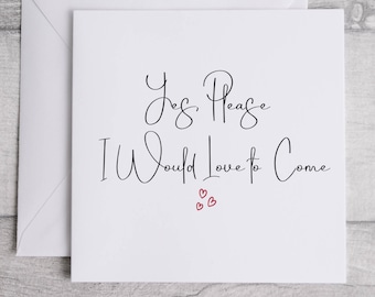 Yes Please Invitation Card | Wedding, Engagement Acceptance