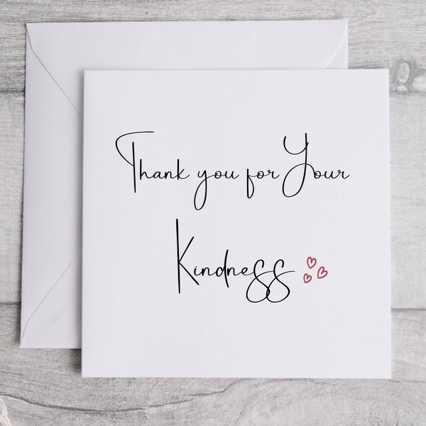 Thank You for Your Kindness Cards Etsy