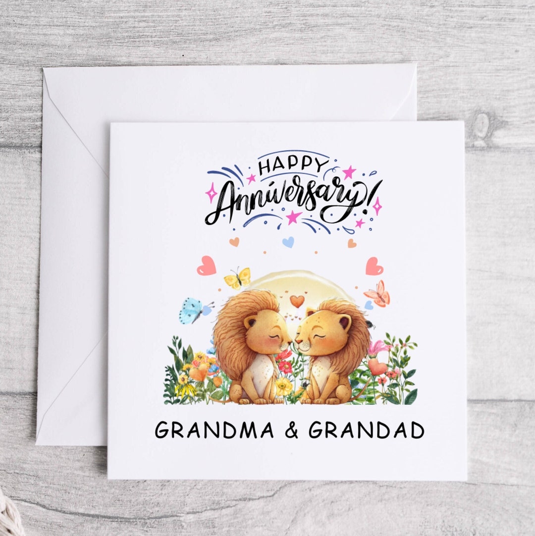 Happy Anniversary Grandma and Grandad Card. Parents, Friends, Family ...