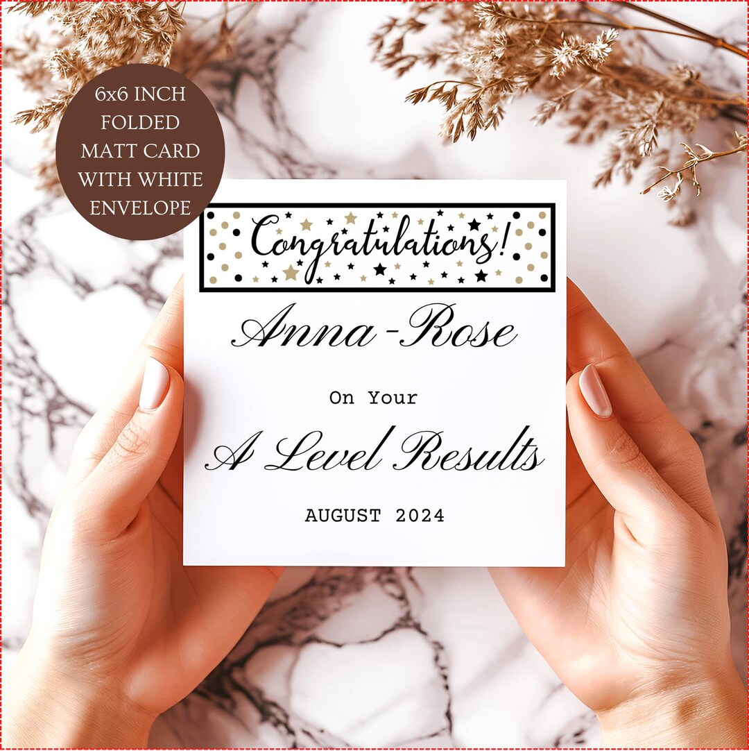 Personalized Exam Results Card: Congratulations, A Level GCSE - Etsy UK