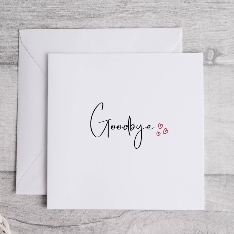 Minimalist Goodbye Card, Farewell Greeting - Etsy