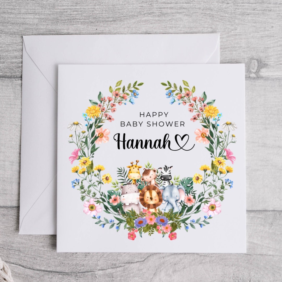 Personalised Happy Baby Shower Card. Mummy to Be Gender Neutral Heart