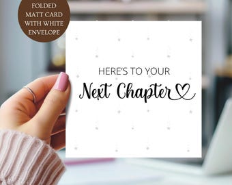 Here's to Your Next Chapter Card | Congratulations Card | Graduation Card | New Job Card | Retirement Card | New Beginnings Greeting Card
