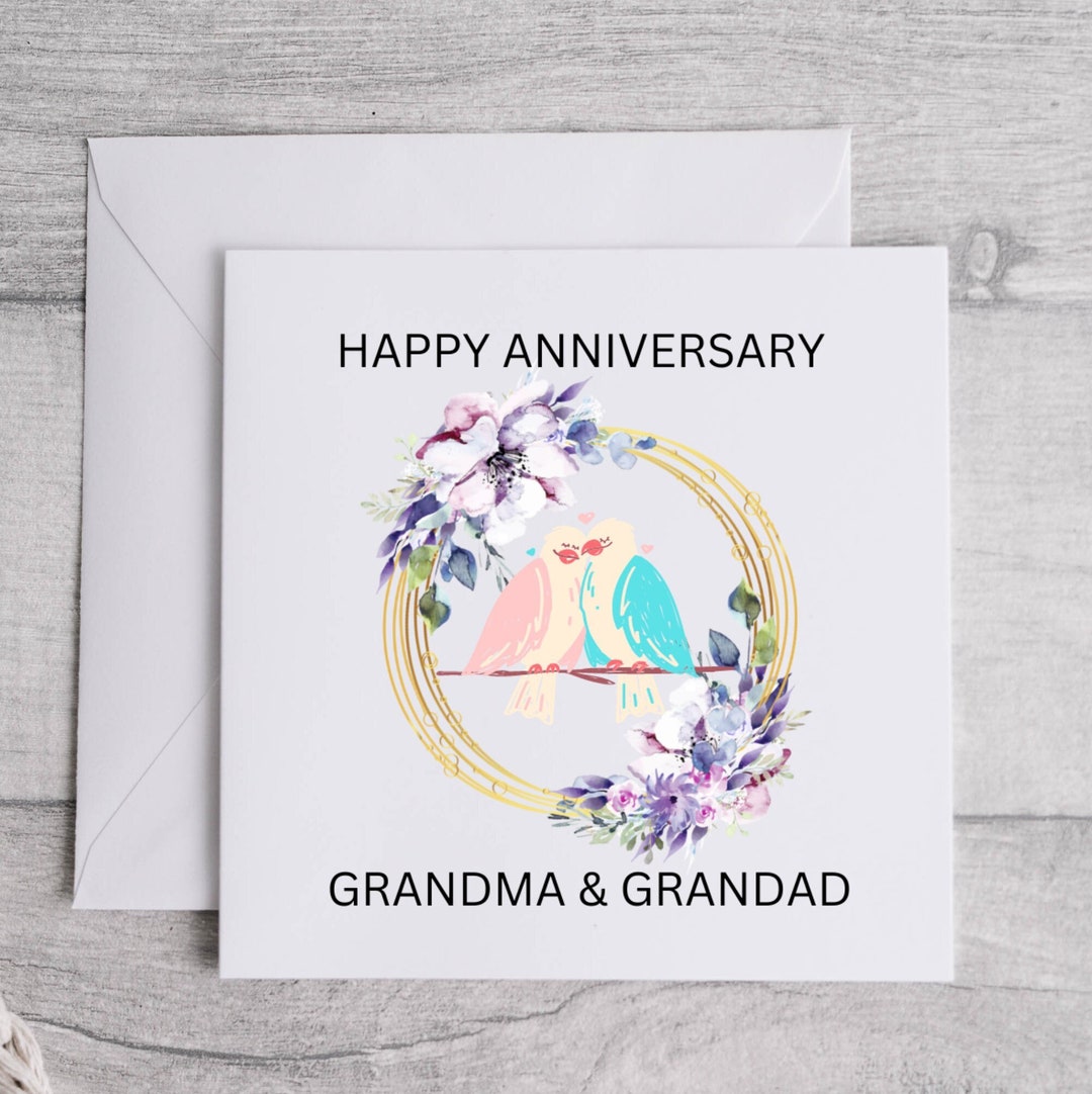 Happy Anniversary Grandma and Grandad Card. Grand Parents Anniversary ...