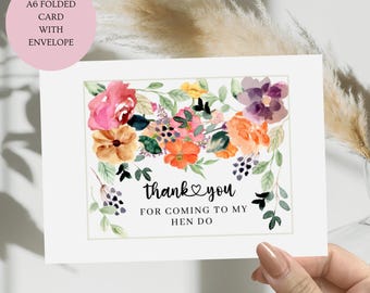 Hen Do Thank You Card: Miss to Mrs Party, A6 Folded