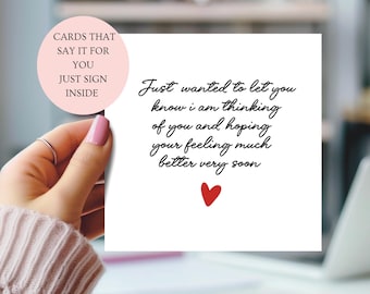 Get Well Soon Recovery Card. Cards That Say It for you. (Just Sign Inside.)