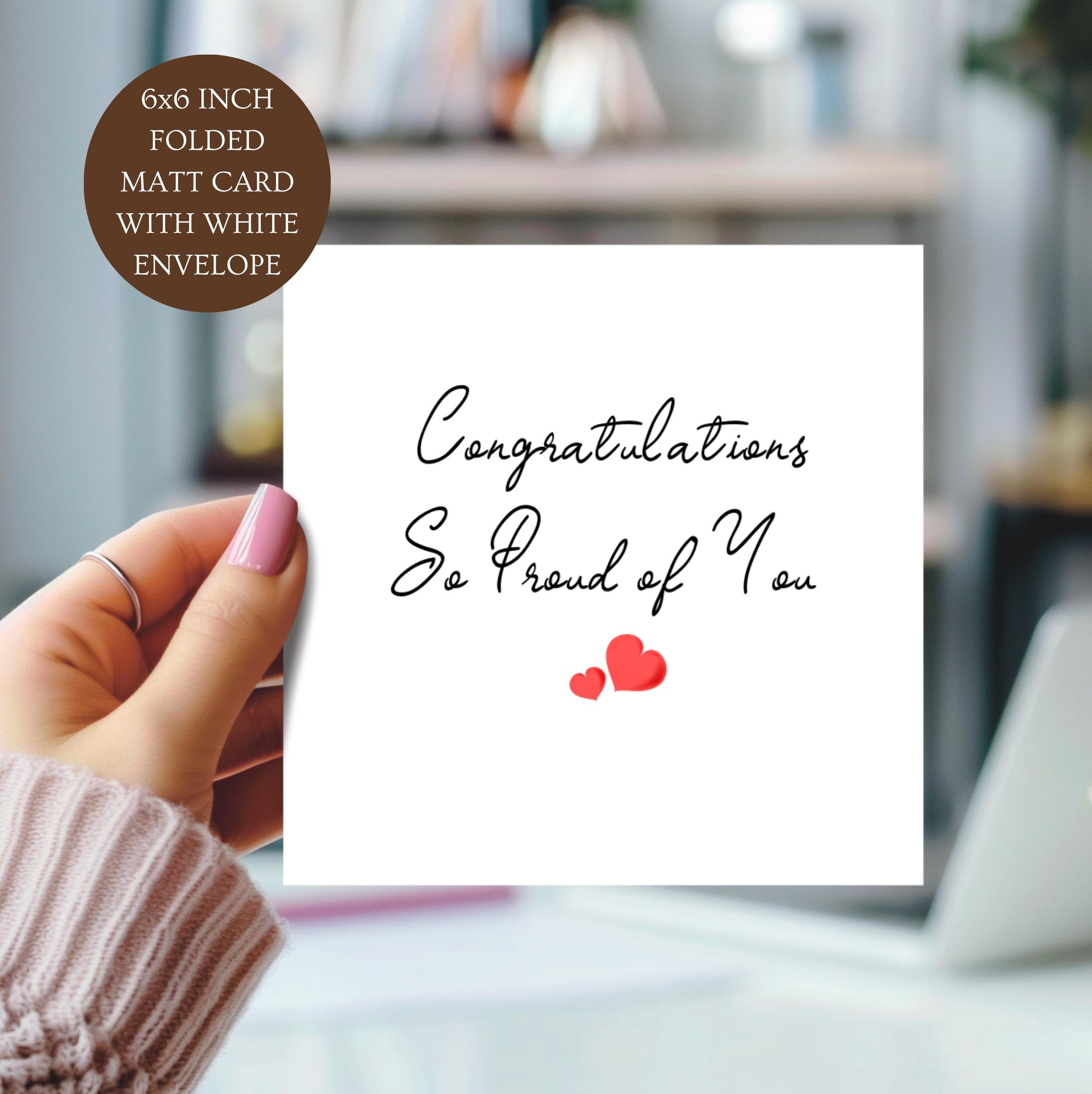 Congratulations so Proud of You Card. Encouragement Card. - Etsy