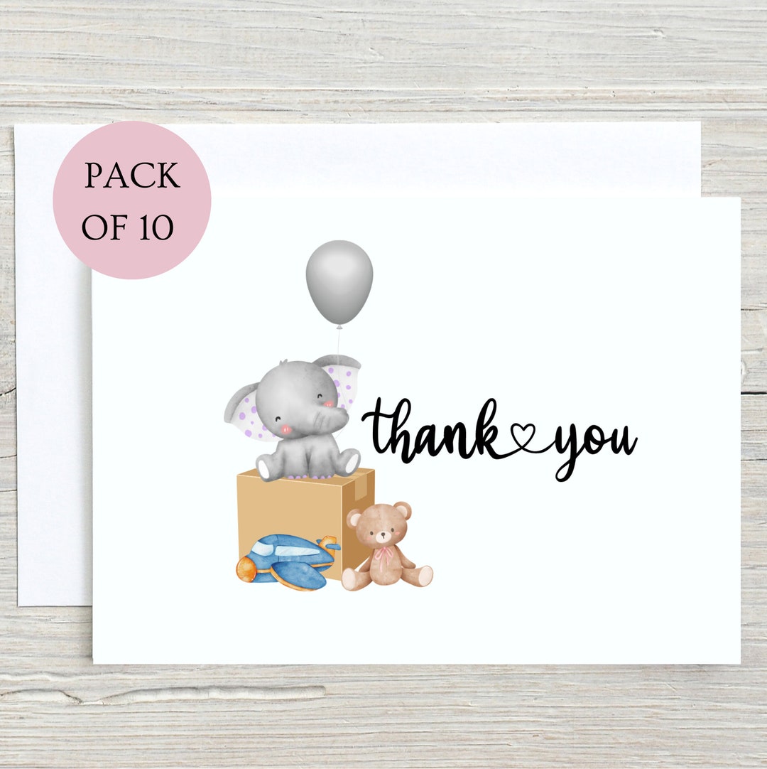 Pack of 10 A6 Thank You Card With Envelopes. 10 Folded A6 Etsy