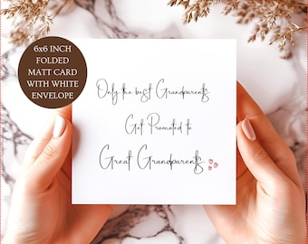 Only The Best Grand Parents Get Promoted To Great Grandparents Card. Red Heart Card.
