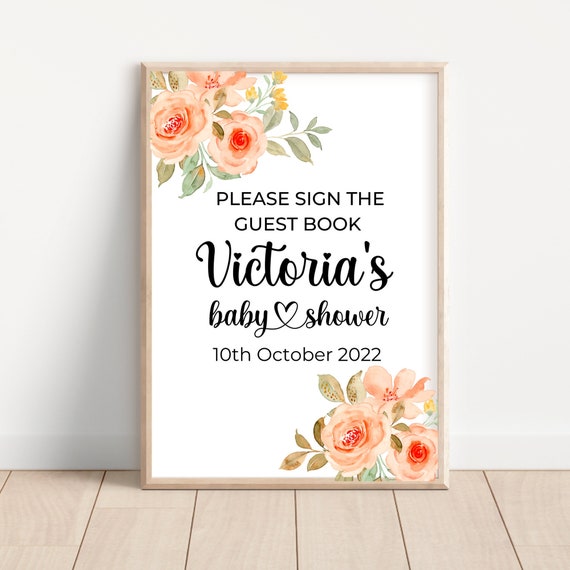 Please Sign the Guest Book. Baby Shower A4 Baby Girl or Boy Etsy