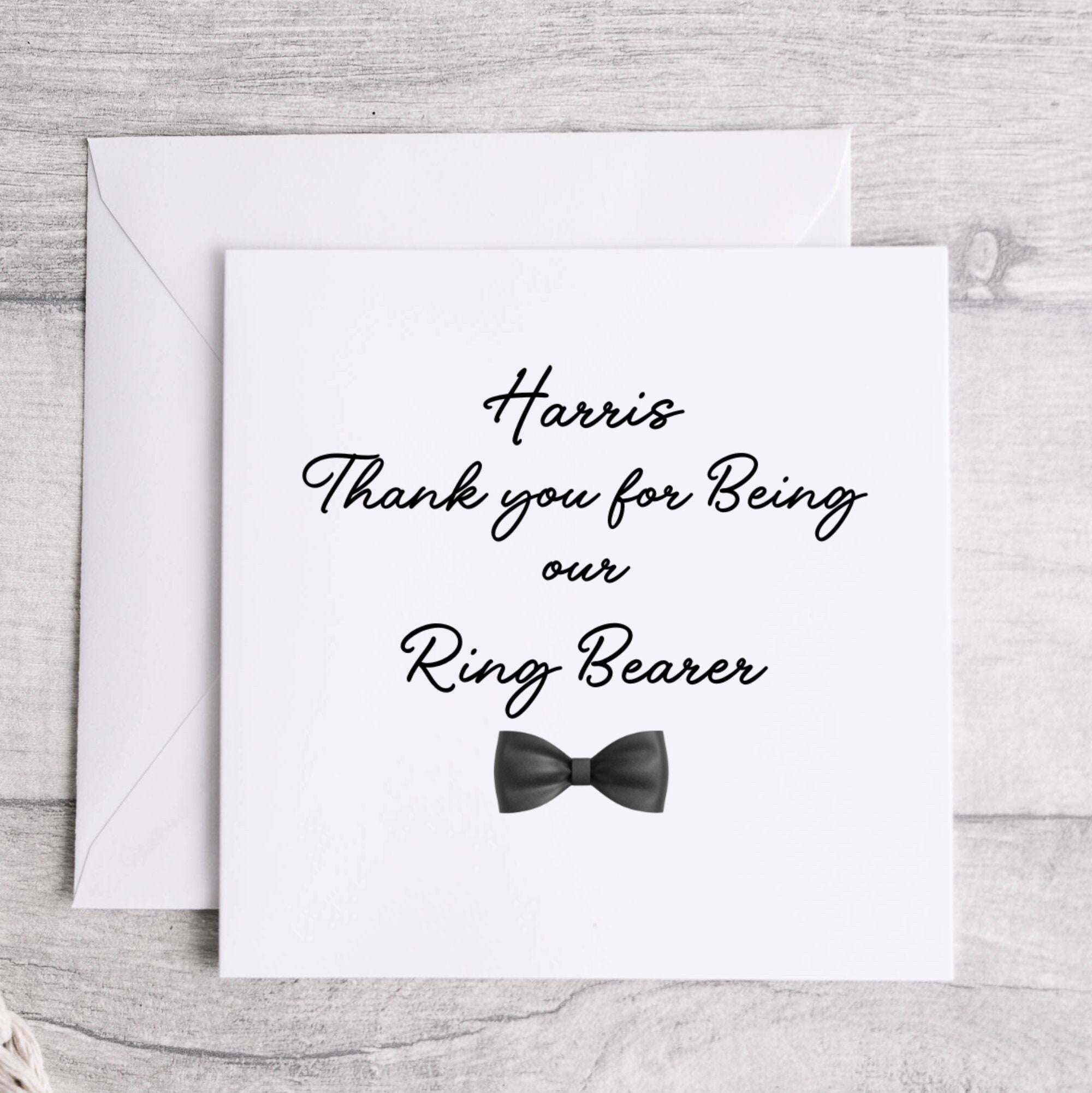 Personalised Thank You for Being Our Ring Bearer