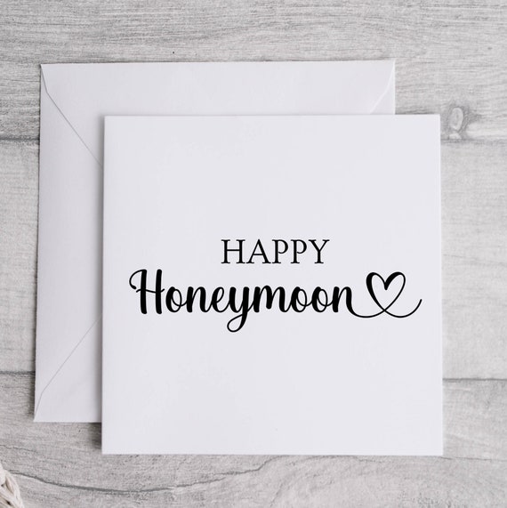 Happy Honeymoon Card for Bride and Groom Card. Newlyweds Just 