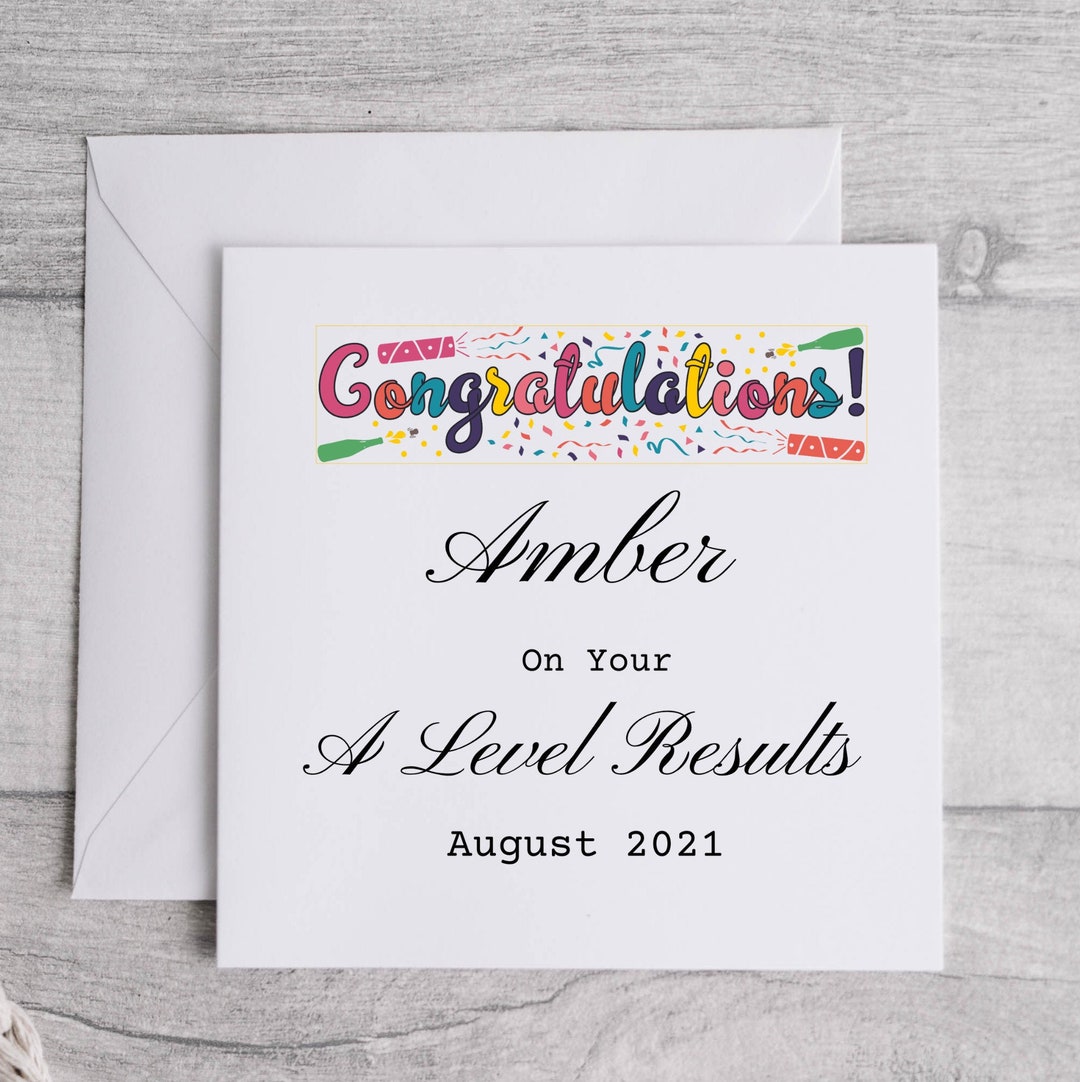 Personalized Exam Congratulations Card - A Level, GCSE Results - Etsy