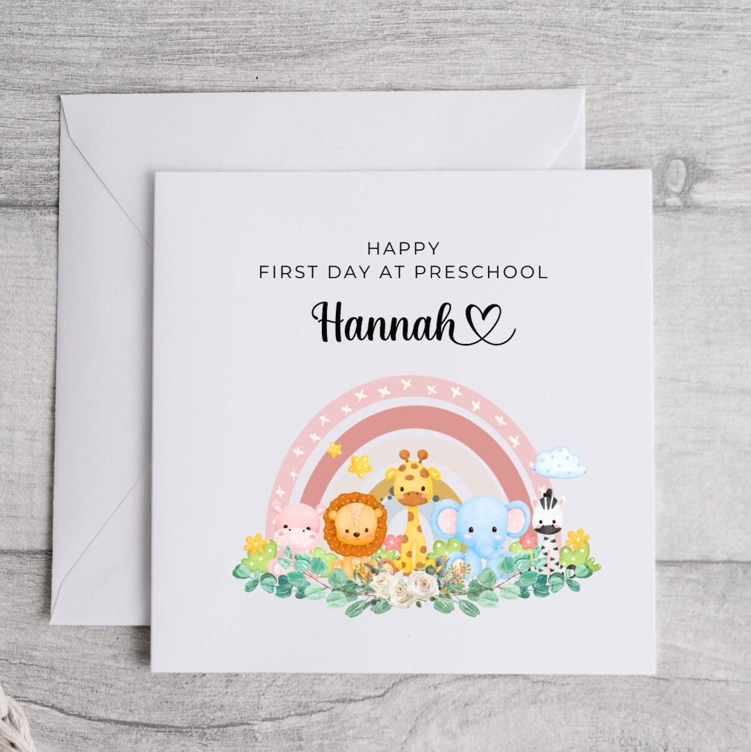 personalised-happy-first-day-at-pre-school-card-matt-print-pink-girl