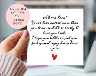 Welcoming Home Message Card. Just Sign Inside.