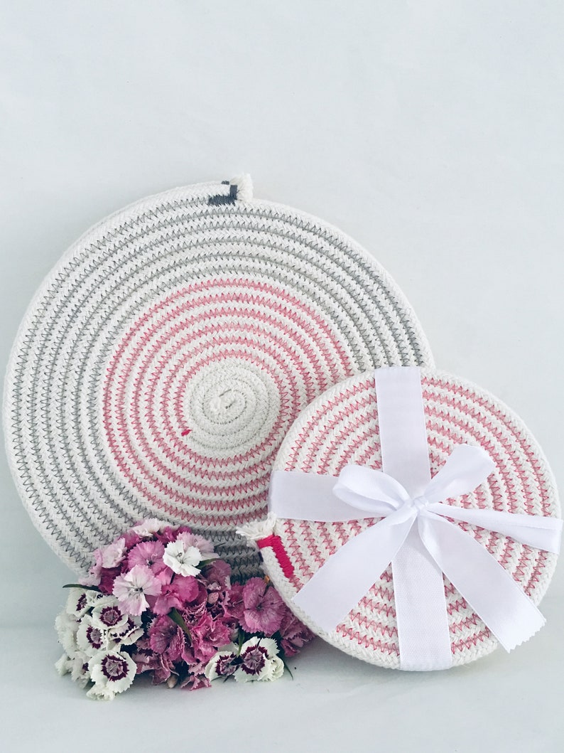 Set of 8 Round Handmade Cotton Rope Table 10 Inch 4 Placemats Etsy