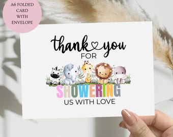 Baby Shower Thank You Card, Gender Neutral A6 Folded Card