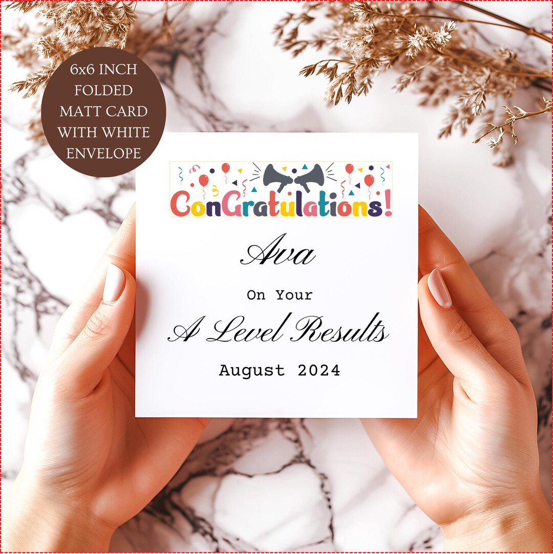 Personalised Name Congratulations on Your A Level GCSE Exam Results ...