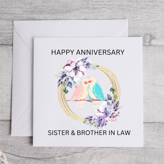 Happy Anniversary Sister and Brother in Law. Family - Etsy
