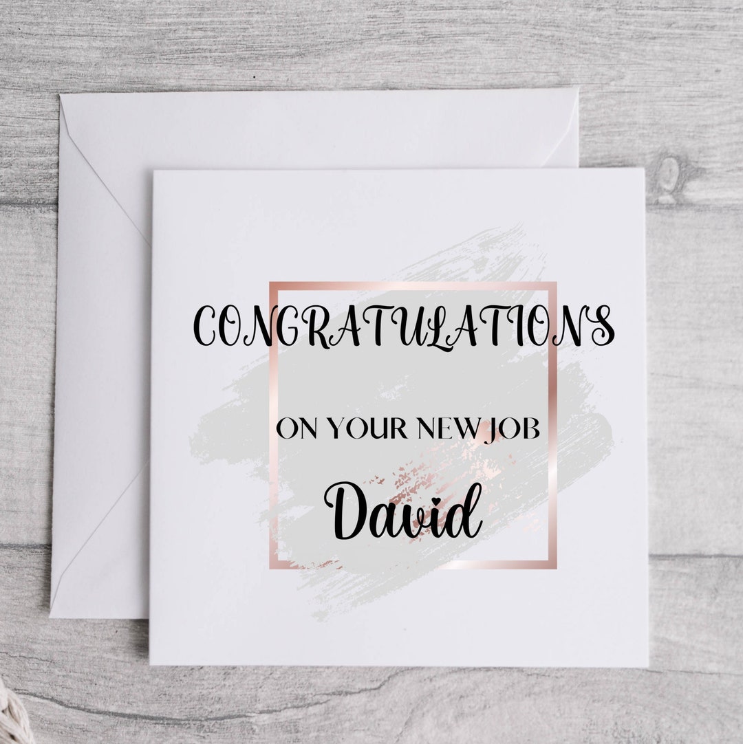 Personalised Name Congratulations on Your New Job Card. Well - Etsy