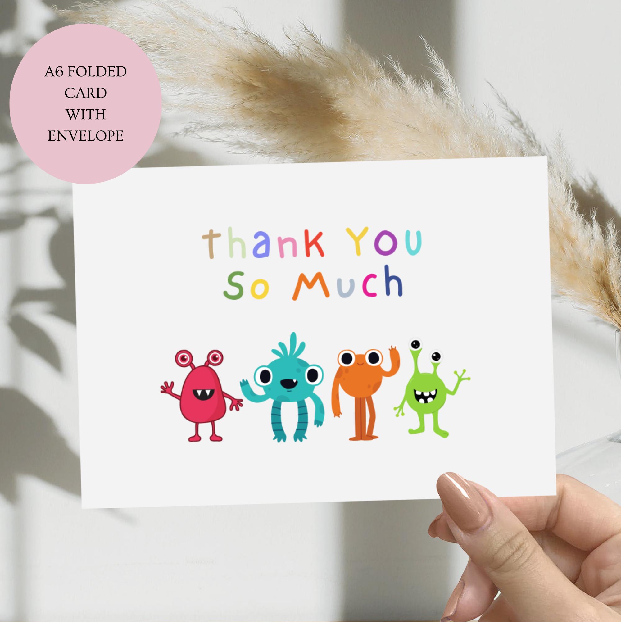 Little Monster Birthday Thank You Card