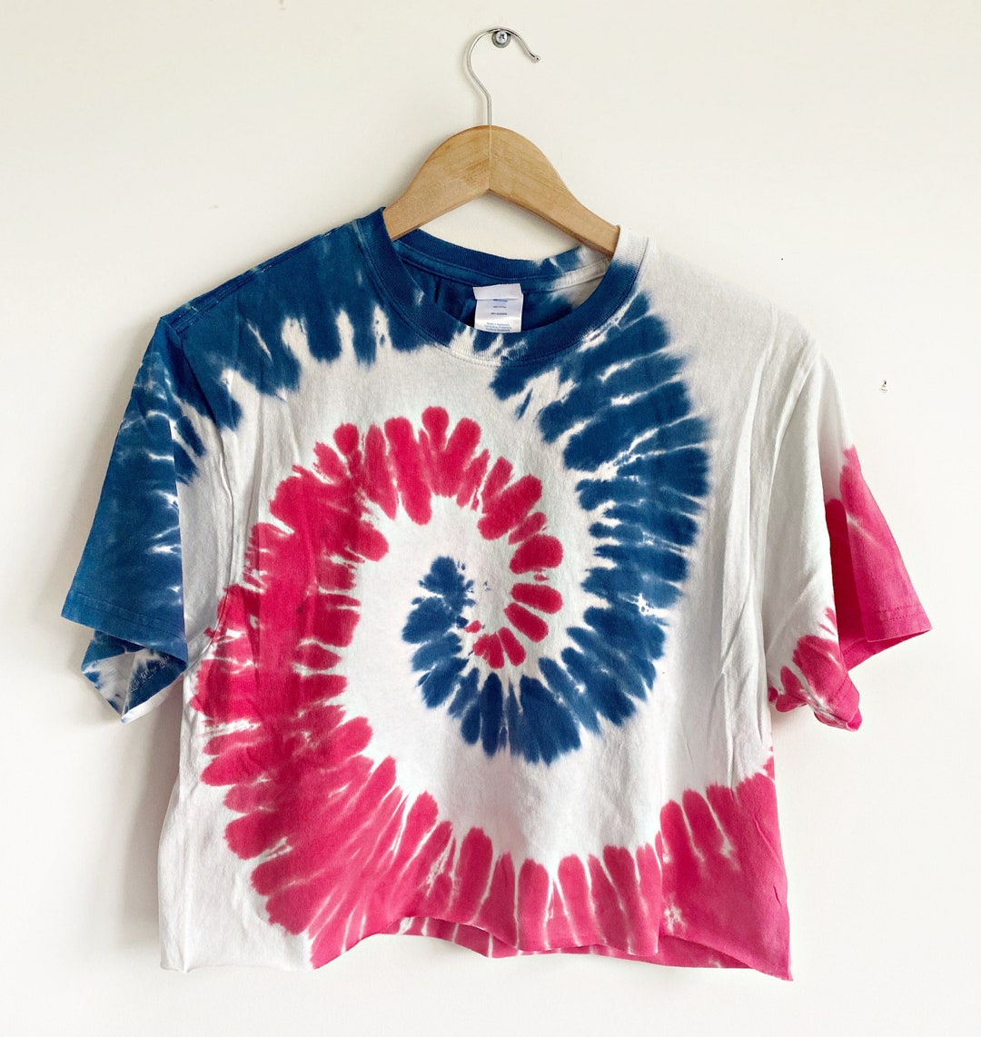 Spiral Red White & Blue Tie-dye Crop Top Cropped T-shirt - Etsy