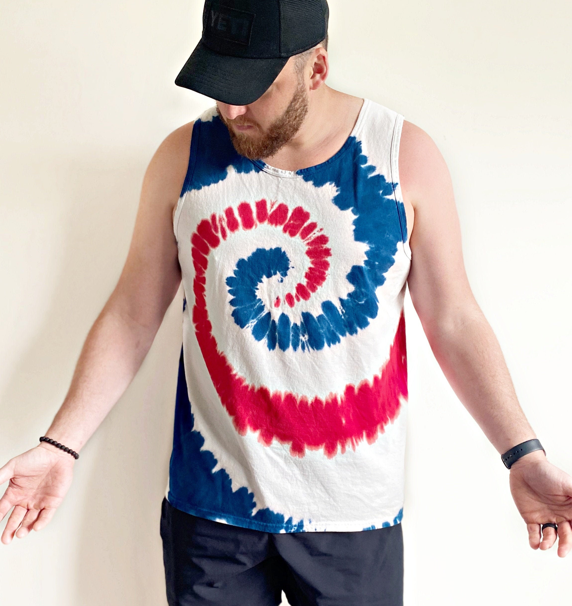 Tie-dye Red White u0026 Blue Tank Top America Tank America - Etsy