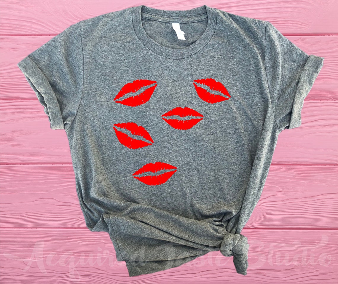 Red Lips Womens Tshirt T For Her Personalized T Etsy