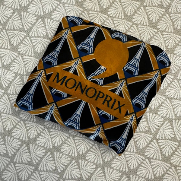 Französische faltbare MONOPRIX-Einkaufstasche, recyceltes Polyester