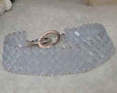 Miyuki Half Tila Silk beaded bracelet. Very soft bracelet, light and bright. Closing at T Bar. (B030)