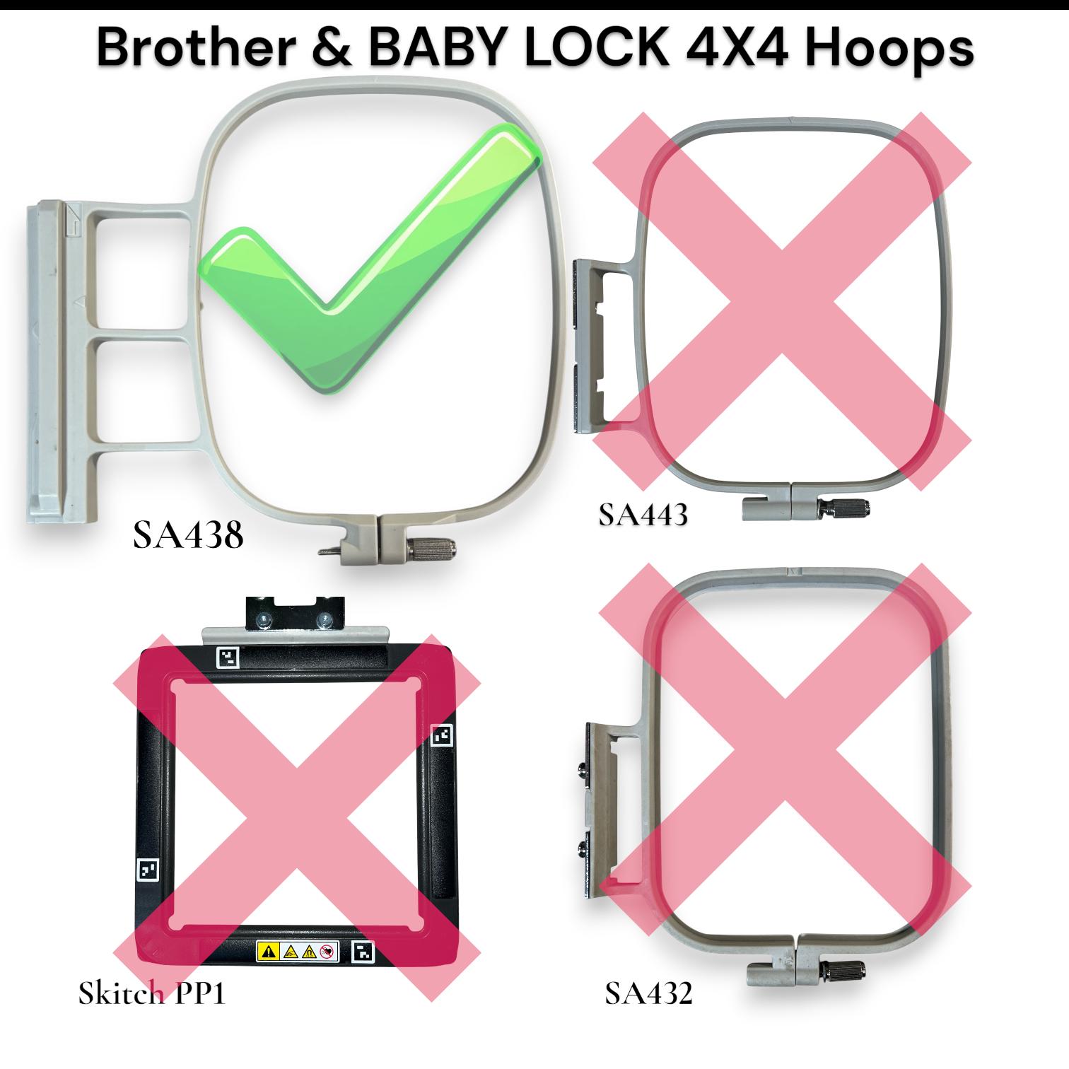 Sock Hoop™ Insert: 4x4 Embroidery Tool Aid, Brother/baby Lock