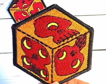 Oogie Boogie Dice Iron-on Patch: Nightmare Before Christmas Embroidery